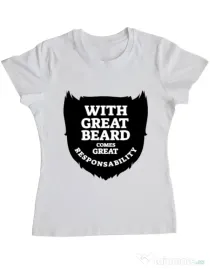 Tricou ADLER dama The great beard Alb