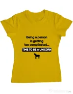 Tricou ADLER dama Time to be a unicorn Galben