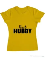 Tricou ADLER dama Best hubby Galben