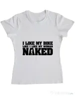 Tricou ADLER dama I like my bike Alb
