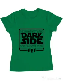Tricou ADLER dama Dark side with beer Verde mediu