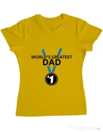 Tricou ADLER dama World's greatest dad Galben