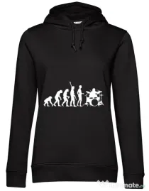 Hoodie dama cu gluga Drummer evolution Negru