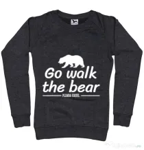 Bluza ADLER dama Go walk the bear Negru melanj