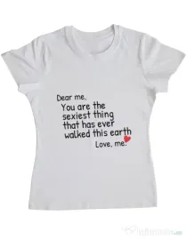Tricou ADLER dama Dear me Alb