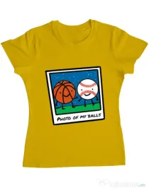Tricou ADLER dama Photo of my balls Galben