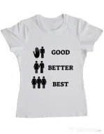 Tricou ADLER dama Good better best Alb