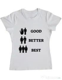 Tricou ADLER dama Good better best Alb