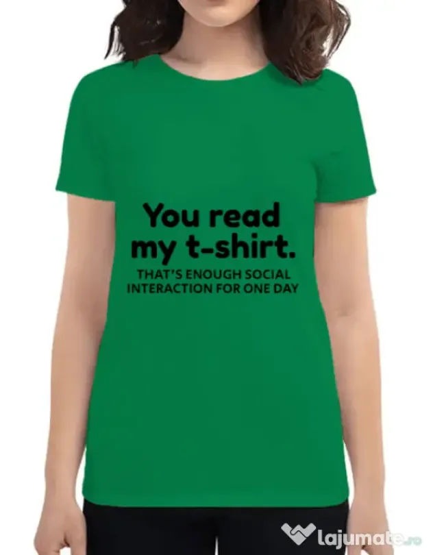 Tricou ADLER dama You read my t-shirt Verde mediu