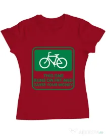 Tricou ADLER dama Bicycle Rosu