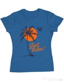 Tricou ADLER dama Just relax Albastru azuriu
