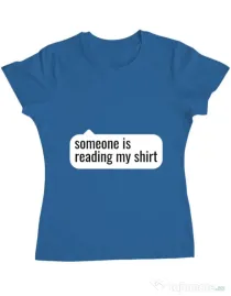 Tricou ADLER dama Reading my shirt Albastru azuriu