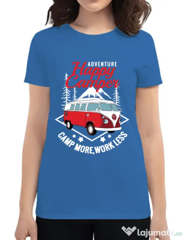 Tricou ADLER dama Happy Albastru azuriu