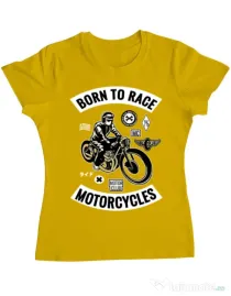 Tricou ADLER dama Born to race Galben
