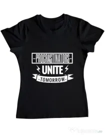 Tricou ADLER dama Procrastinators Negru