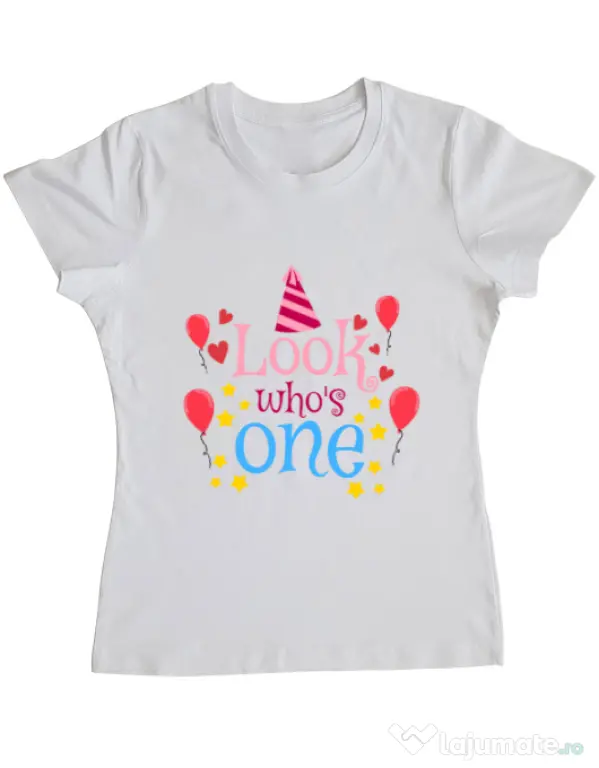 Tricou ADLER dama Baby birthday Alb