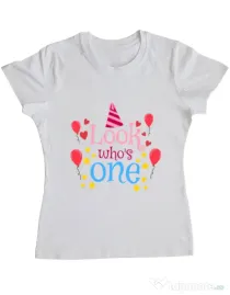 Tricou ADLER dama Baby birthday Alb