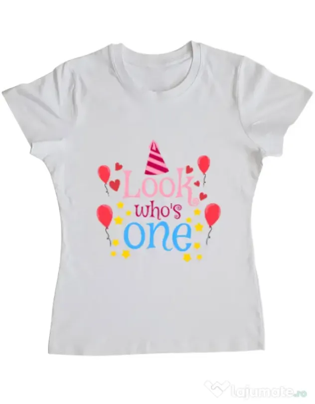 Tricou ADLER dama Baby birthday Alb