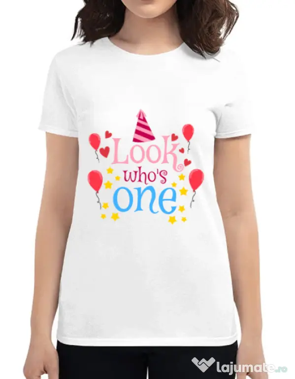 Tricou ADLER dama Baby birthday Alb