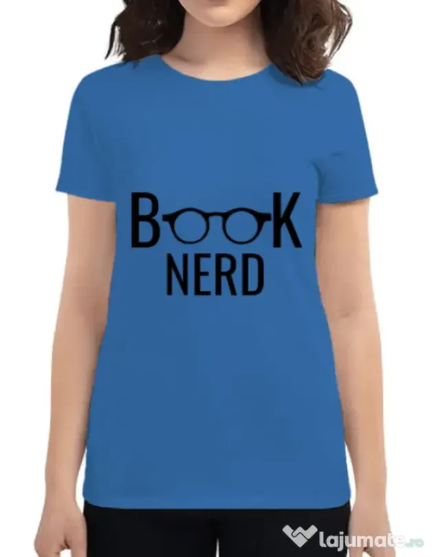 Tricou ADLER dama Book nerd Albastru azuriu