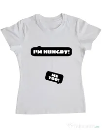 Tricou ADLER dama Hungry Mommy Alb