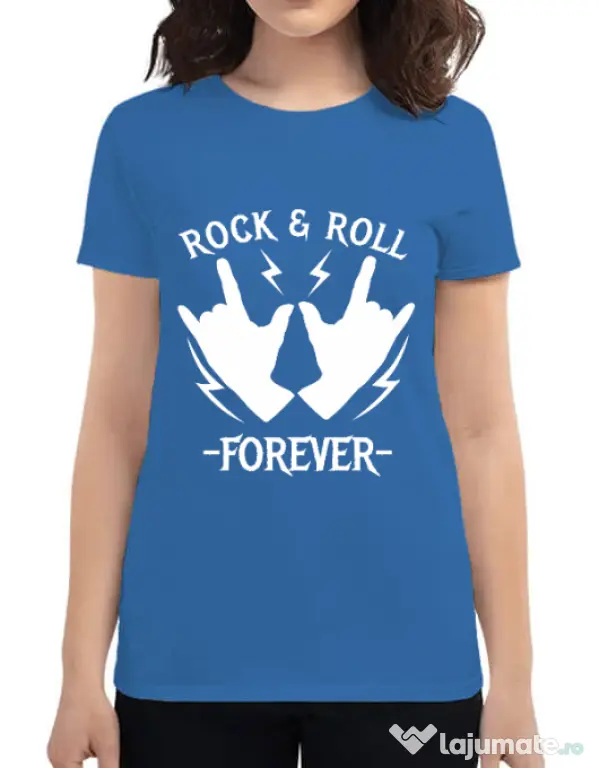 Tricou ADLER dama Rock and roll Albastru azuriu