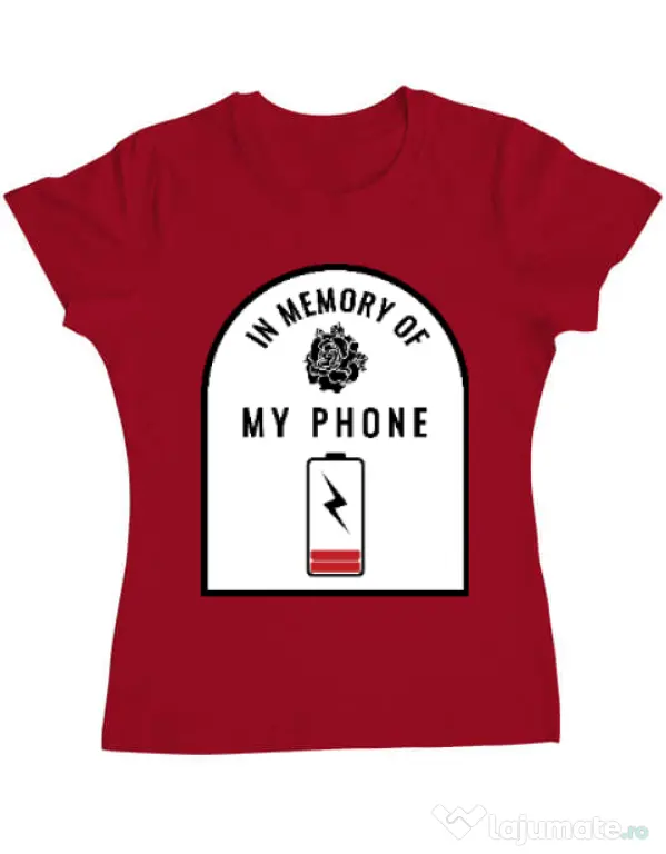 Tricou ADLER dama In memory of my phone Rosu