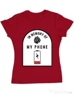 Tricou ADLER dama In memory of my phone Rosu