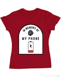 Tricou ADLER dama In memory of my phone Rosu