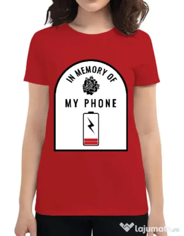 Tricou ADLER dama In memory of my phone Rosu