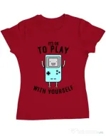 Tricou ADLER dama Playing with yourself Rosu