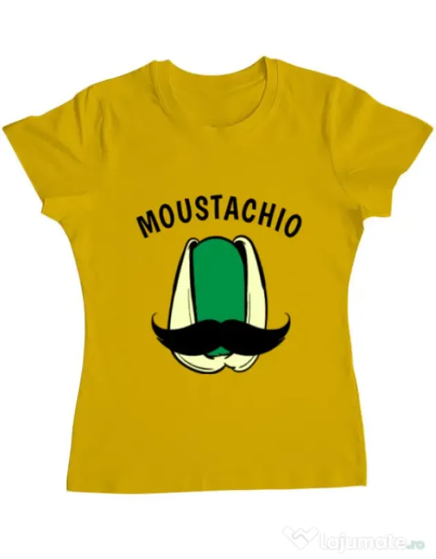Tricou ADLER dama Moustachio Galben