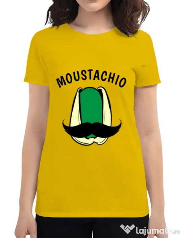 Tricou ADLER dama Moustachio Galben