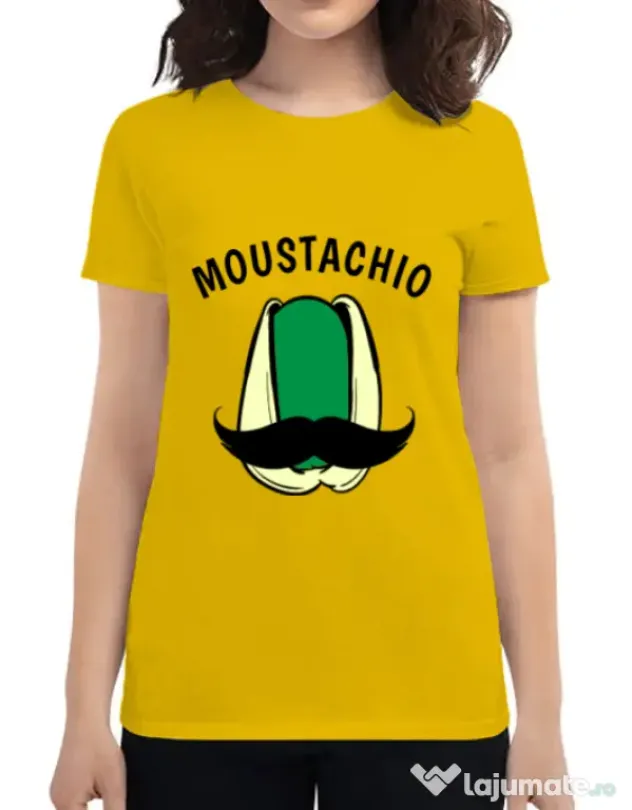 Tricou ADLER dama Moustachio Galben