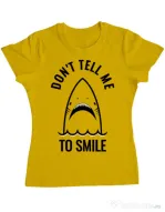 Tricou ADLER dama Sad shark Galben
