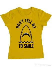 Tricou ADLER dama Sad shark Galben
