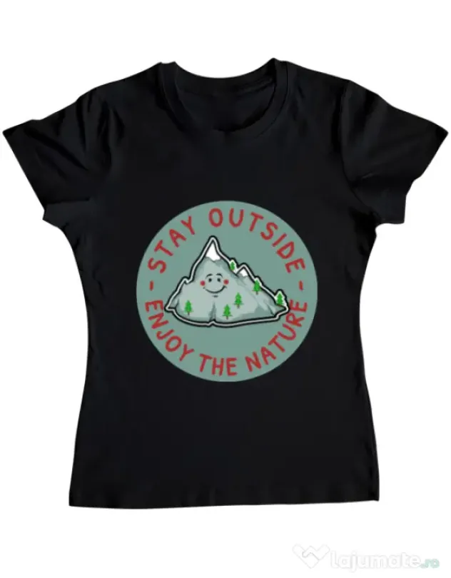 Tricou ADLER dama Stay outside Negru