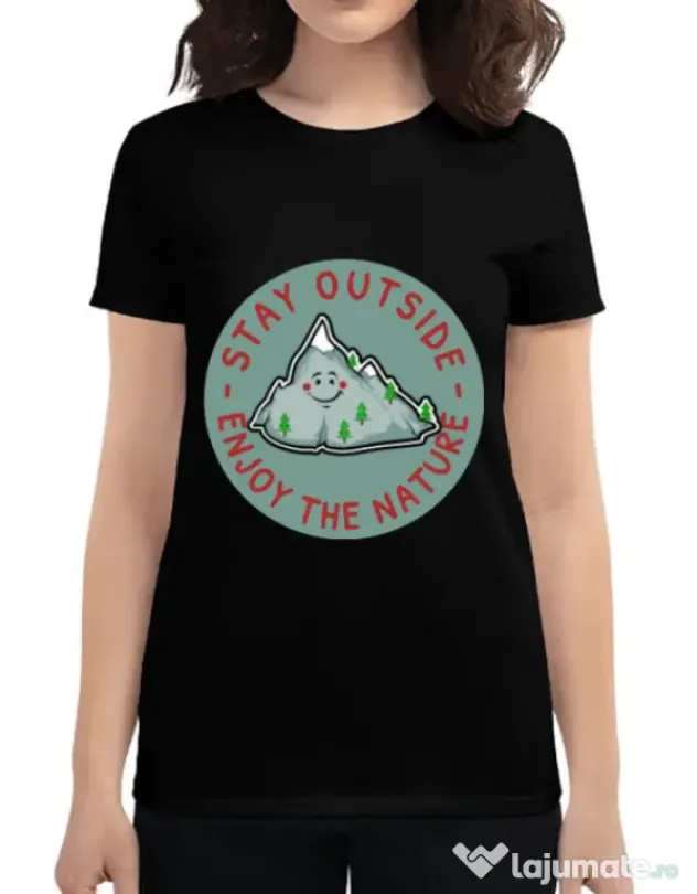 Tricou ADLER dama Stay outside Negru