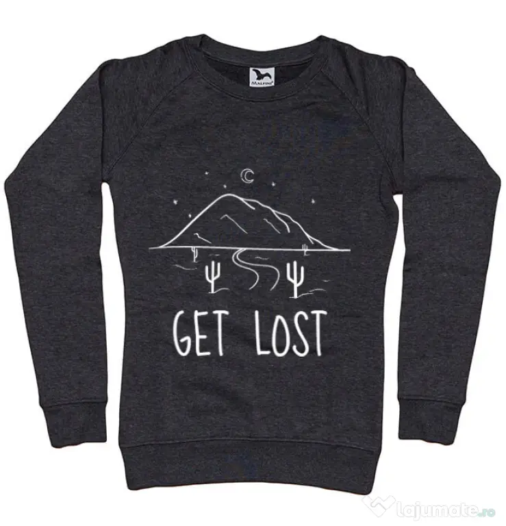 Bluza ADLER dama Get lost Negru melanj
