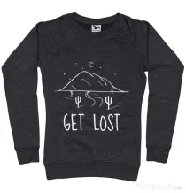 Bluza ADLER dama Get lost Negru melanj