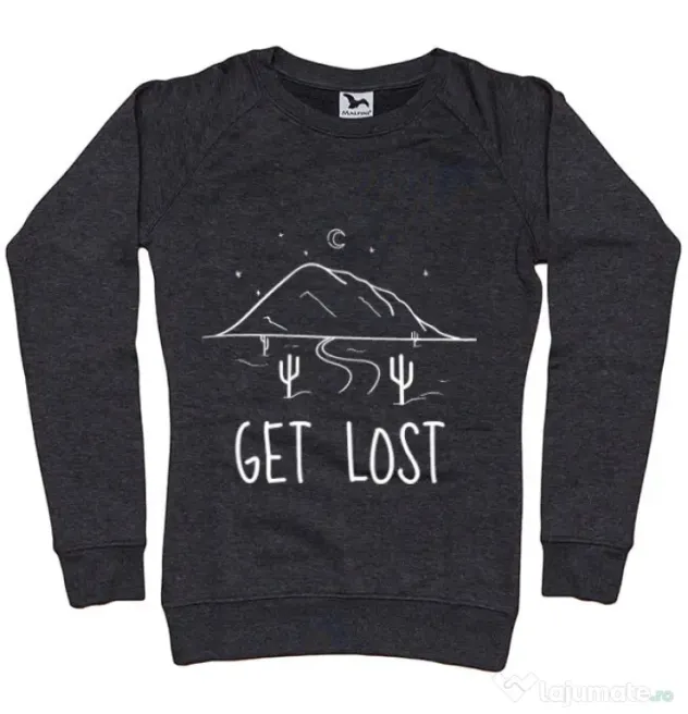 Bluza ADLER dama Get lost Negru melanj
