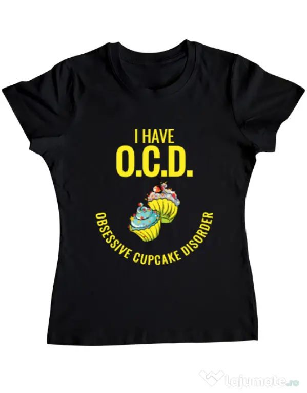 Tricou ADLER dama Obsessive cupcake disorder Negru