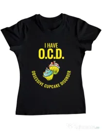 Tricou ADLER dama Obsessive cupcake disorder Negru