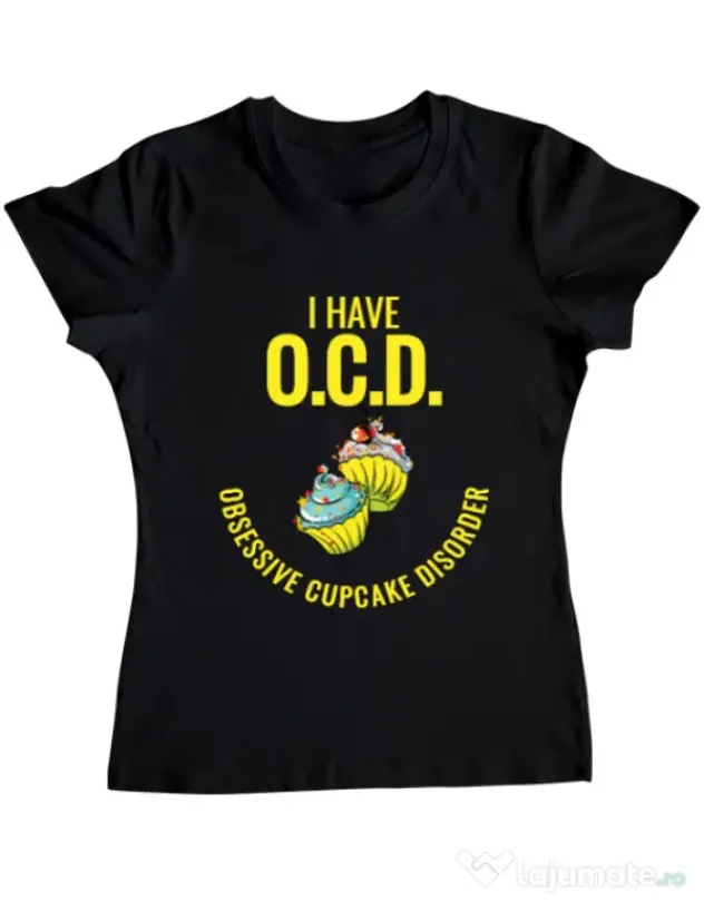 Tricou ADLER dama Obsessive cupcake disorder Negru