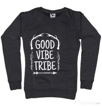 Bluza ADLER dama Good vibe tribe Negru melanj