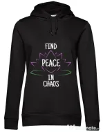 Hoodie dama cu gluga Find peace Negru
