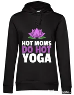 Hoodie dama cu gluga Hot yoga Negru