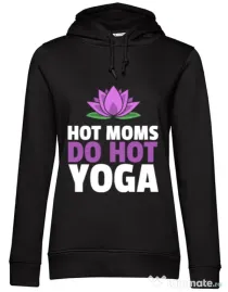 Hoodie dama cu gluga Hot yoga Negru
