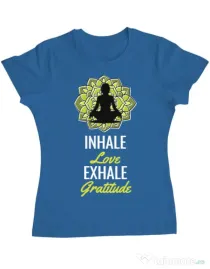 Tricou ADLER dama Inhale love Albastru azuriu