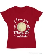 Tricou ADLER dama To the moon and back Rosu